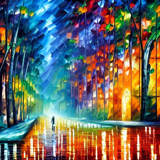 Image similar to vaporwave jungle city leonid afremov