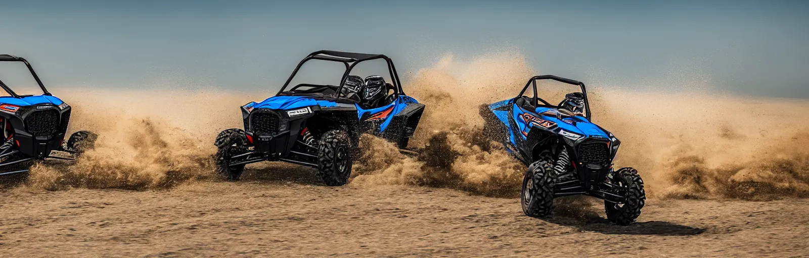 Prompt: action shot of a polaris rzr on the beach, 8 k photography, action sports