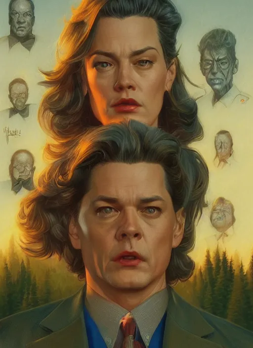 Image similar to twin peaks movie poster art, highly detailed, digital painting, artstation, concept art, smooth, sharp focus, illustration, artgerm, donato giancola, joseph christian leyendecker, wlop