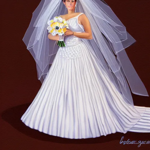 Image similar to full body portrait of a bride, photorealist, highly detailed, 4k, DSLR Photograph