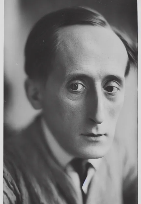 Image similar to a close - up casual photo of young marcel duchamp by irving penn, 1 9 2 0 s monochrome snapshot, graflex 4 x 5, f 1. 8, 3 5 mm, ilford delta 3 2 0 0 pro