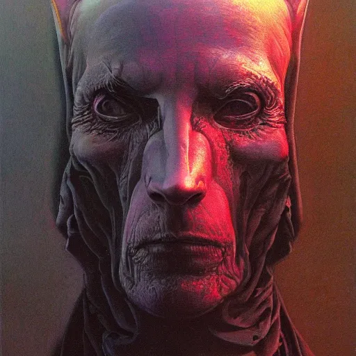 Image similar to a portrait of a character in a scenic environment by Wayne Barlowe