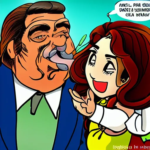 Image similar to don francisco surprised and exclamating nani, manga panel