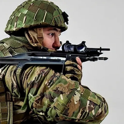 Prompt: still image of a hedgehog soldier wearing military gear, the hedgehog is holding a rifle, photo