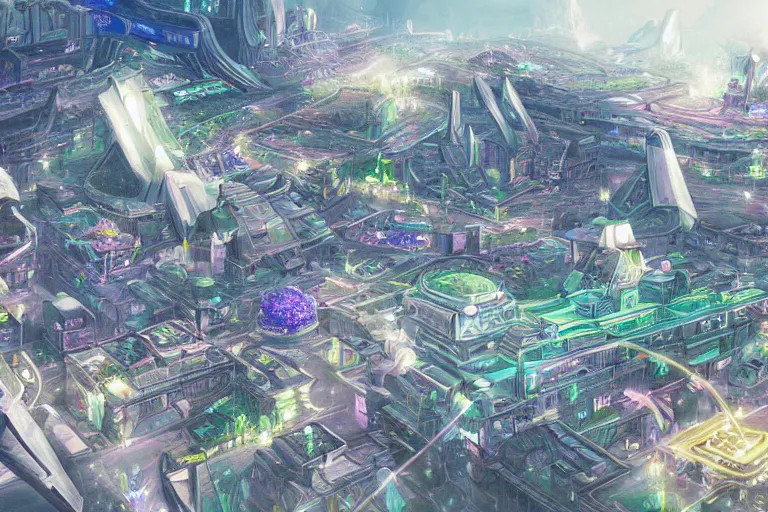 Image similar to a beautiful drawing of a future funk space city, highly realistic, unreal engine, detailed city