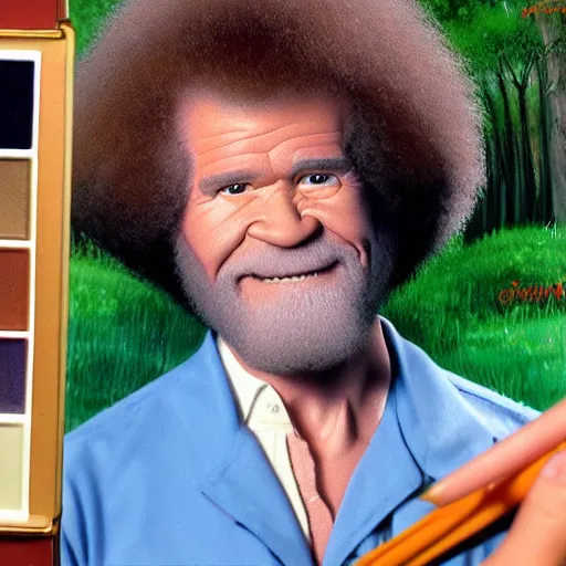 Prompt: bob ross painting hell very detailed 4 k detailed super realistic