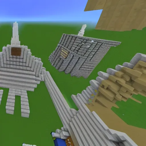 Prompt: alpha centauri system in minecraft