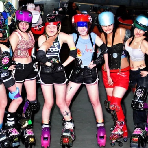 Prompt: roller derby riot grrl robots