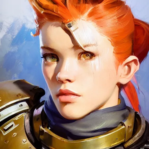 Prompt: greg manchess portrait painting of armored aloy as overwatch character, medium shot, asymmetrical, profile picture, organic painting, sunny day, matte painting, bold shapes, hard edges, street art, trending on artstation, by huang guangjian and gil elvgren and sachin teng