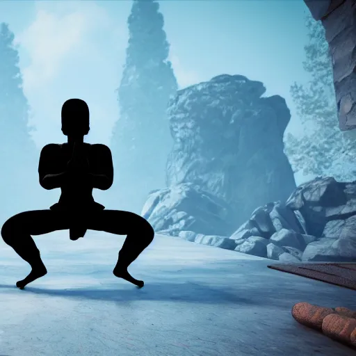 Prompt: a ninja meditating, unreal engine 6, 4 k