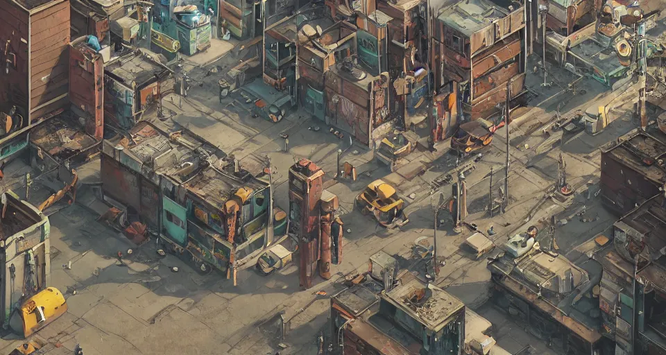 Image similar to a industrial STEAMPUNK CITY Street scenery in the FAVELAS, signs, billboards and cable Connecting MULTI LVL BUILDINGS, rendered by simon stålenhag, rendered by Beeple, Makoto Shinkai, syd meade, environment concept, digital art, starwars, Gundam Style, unreal engine, 3 point perspective, WLOP, trending on artstation, low level, 4K UHD image, octane render,