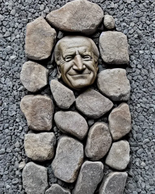 Prompt: joe biden made of stones