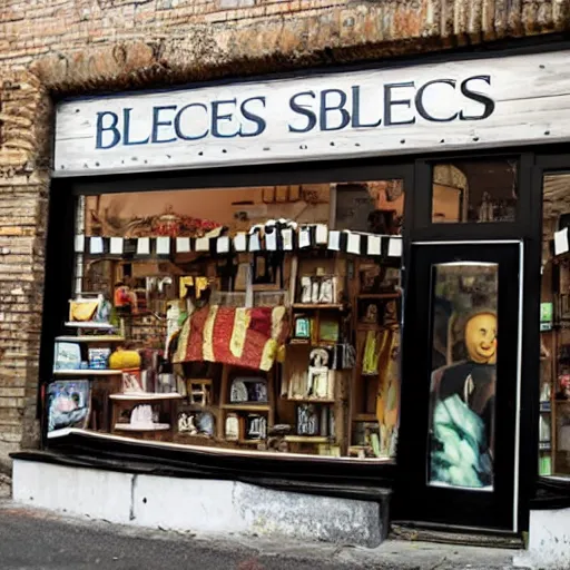 Image similar to a store front that says bless