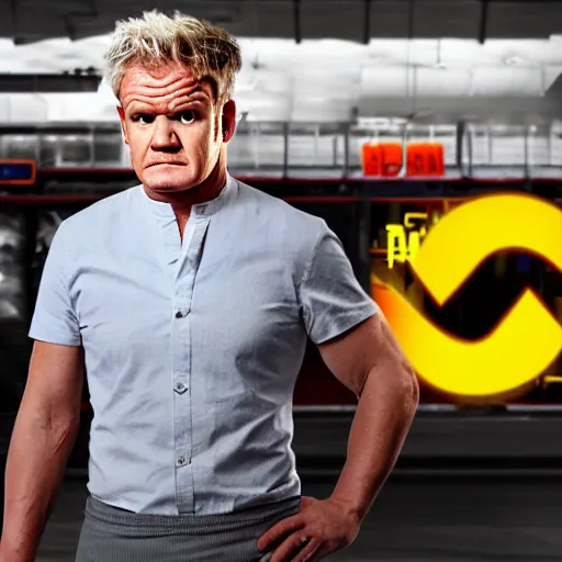 Prompt: angry gordon ramsey standing in a walmart