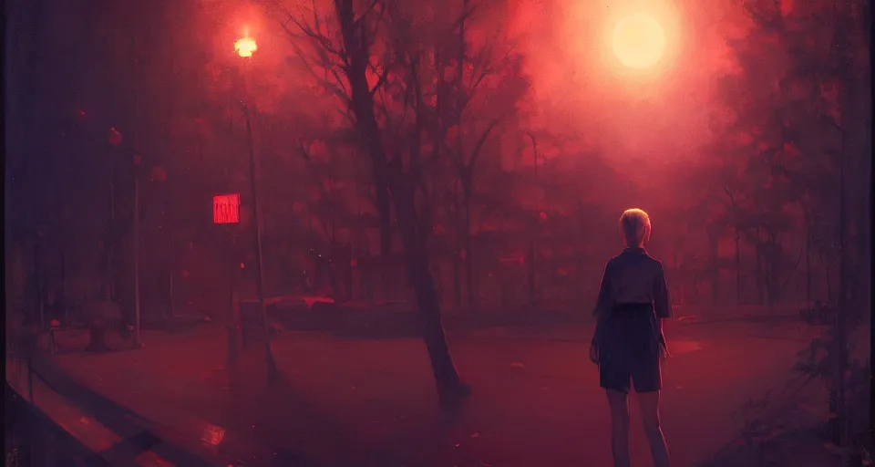 Prompt: a 2 0 5 6 warfield, with explosions, night setting. realistic shaded lighting poster by ilya kuvshinov katsuhiro, magali villeneuve, artgerm, jeremy lipkin and michael garmash, rob rey and kentaro miura style, trending on art station pinhole photography