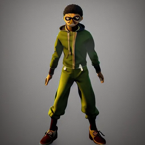 Image similar to 3 d video game, character art render, riley freeman from the boondocks, brown skin, octane render, high definition, full body, character art