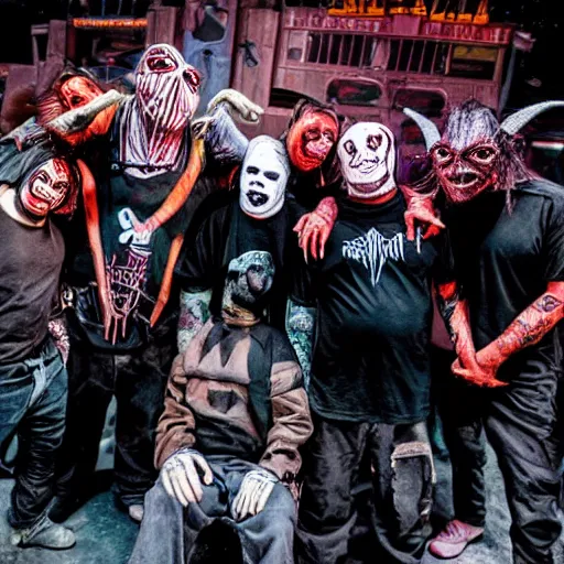 Prompt: slipknot concert moshpit of Juggalo jar jar binks