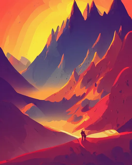 Image similar to autumn mountain illustration by anton fadeev