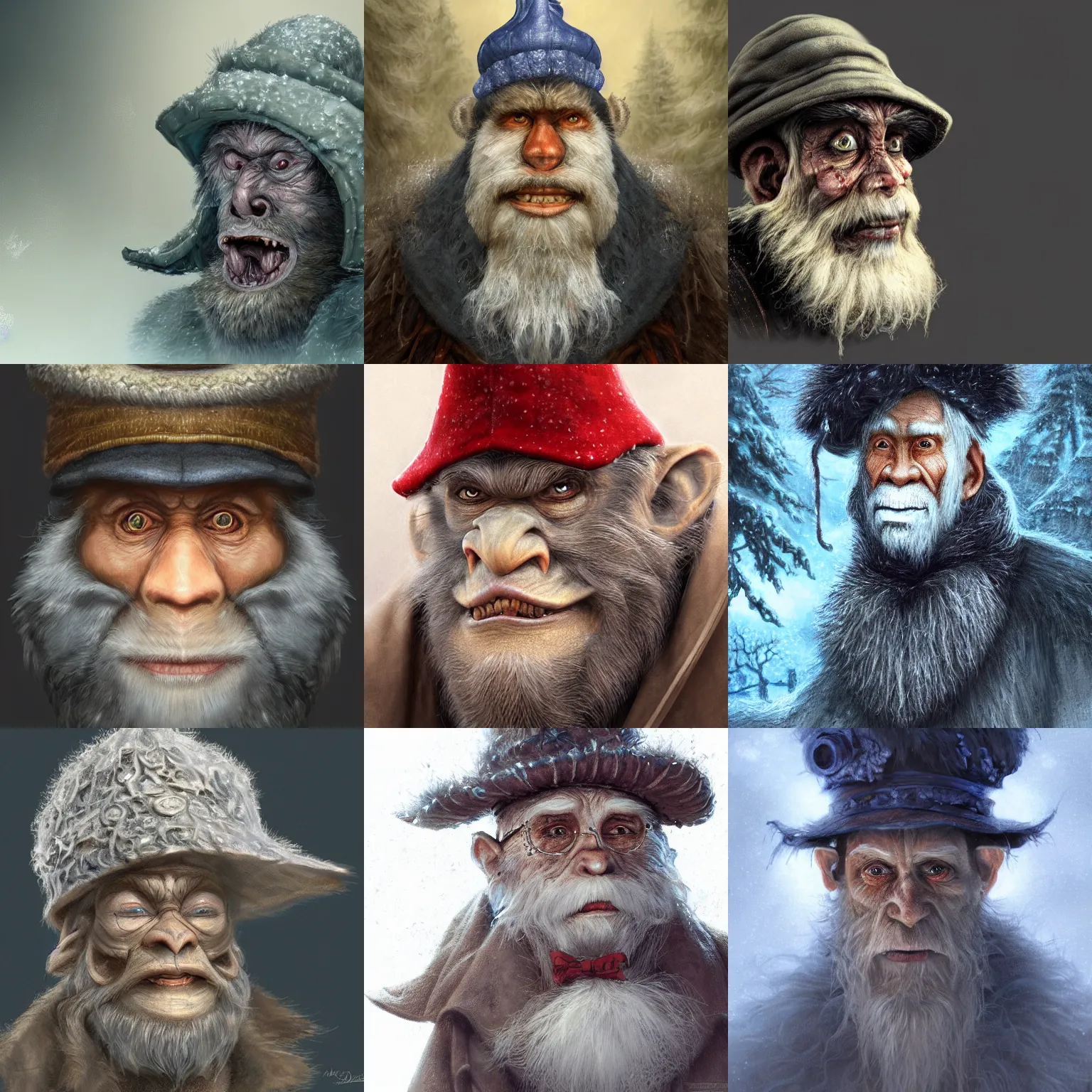 Prompt: a wlop 3 d render of very very very very highly detailed beautiful mystic portrait of a horror wind phantom ape mage with stylish hat and frosty background by anton pieck, intricate, extremely detailed, micro detail, digital painting, artstation, concept art, smooth, sharp focus, illustration, intimidating lighting, incredible art,