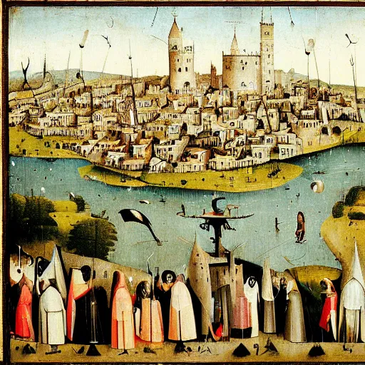 Image similar to zakho city by hieronymus bosch,