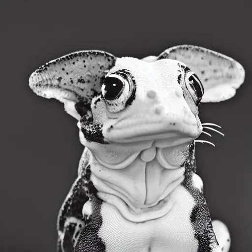 Image similar to a portrait photo of dog frog rabbit gecko, award winning photography, 5 0 mm