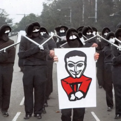 Prompt: anonymous imageboard poster being executed via firing squad