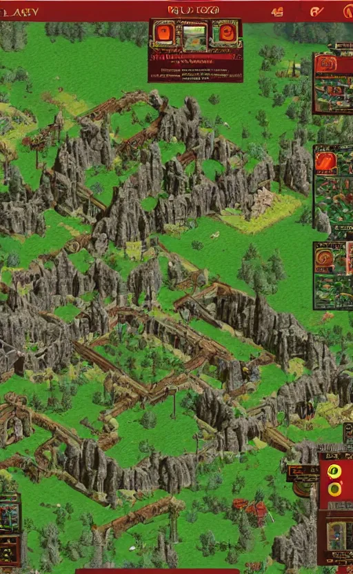 Image similar to screenshot from that 9 0 s rts game about managing a decaying national park. shows the ui