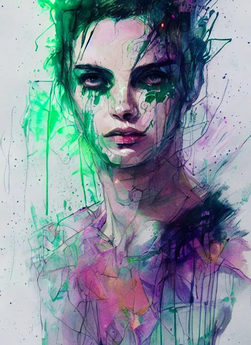 Prompt: green ranger by agnes cecile, luminous design, pastel colours, ink drips, autumn lights