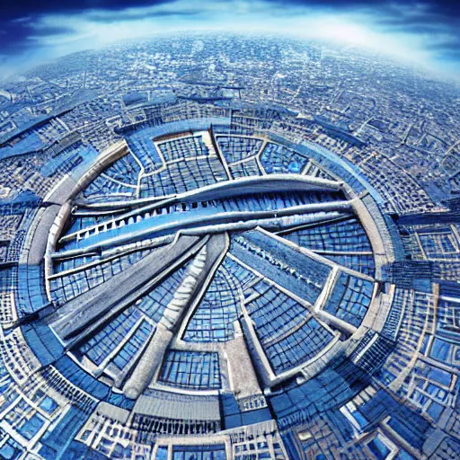 Image similar to a city built in the sky,