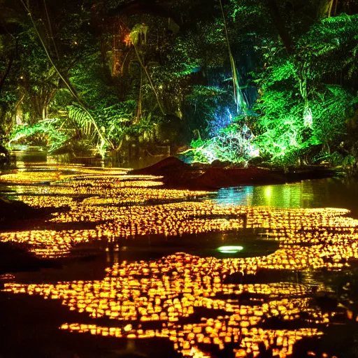 Image similar to river of light in a tropical rainforest