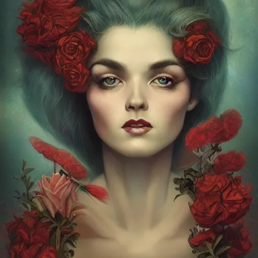 Image similar to a portrait in the style of anna dittmann and tom bagshaw and virgil finlay.