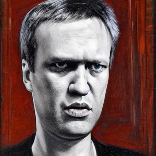 Prompt: Portrait by H.R.Giger of Alexei Navalny abomination, photo-realistic, 2K, highly detailed