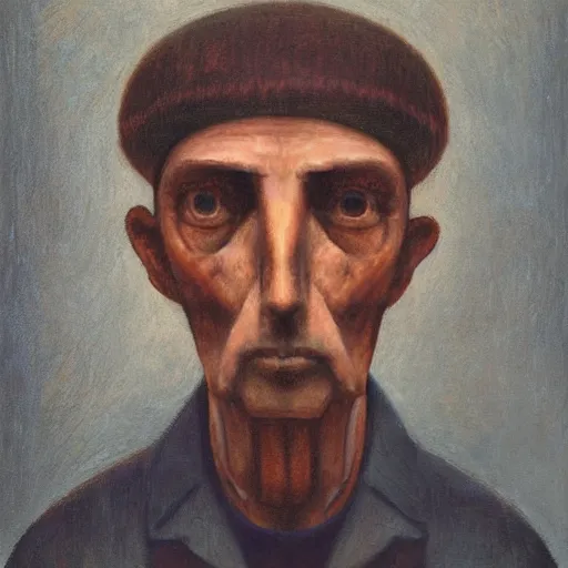 Prompt: portrait of a man, by shaun tan