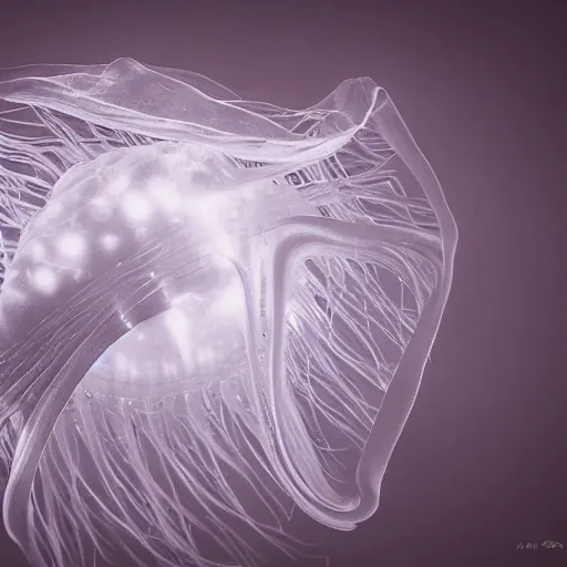 Image similar to bioluminiscent jellyfish, award winning black and white photography