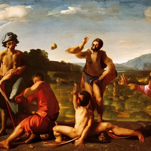 Image similar to me and the boys at 3 am looking for beans, cinematic, sharp, crisp, nicolas poussin