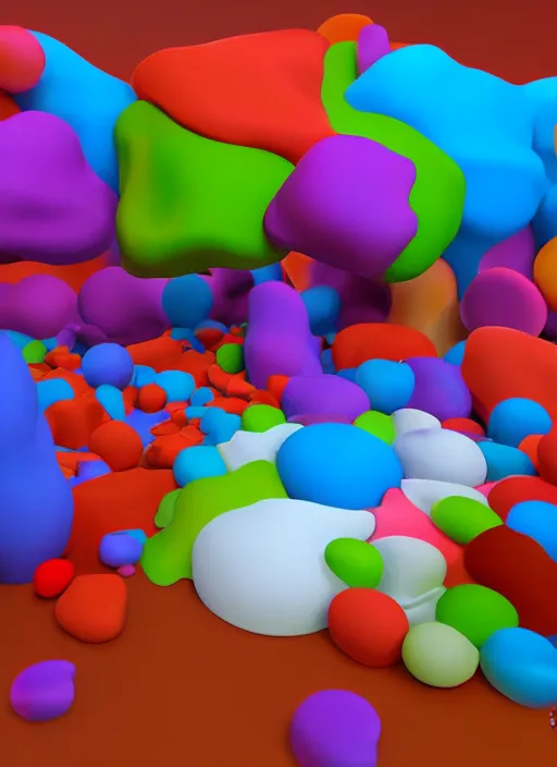 Image similar to : soft abstract colorful art installation zbrush vr dalle2