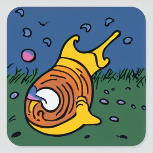 Prompt: sticker snail cartoon whimsical