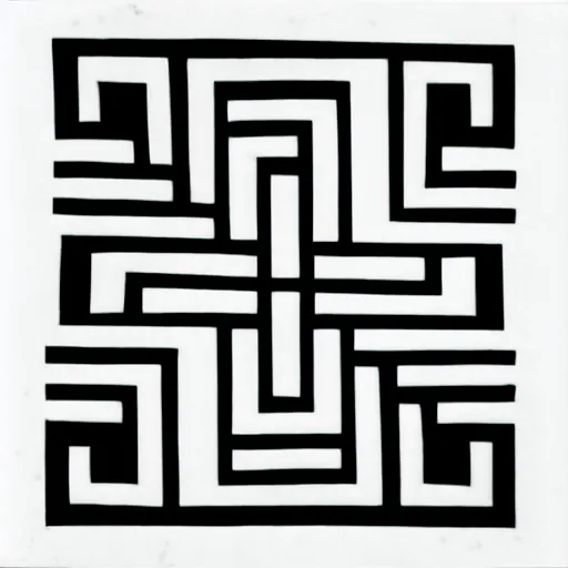 Image similar to black and white symbol by karl gerstner, monochrome, 8 k scan, centered, symetrical, satisfying, bordered