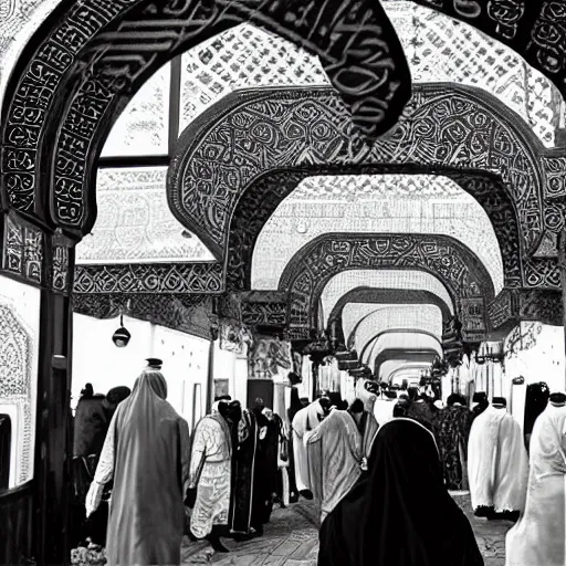 Image similar to arabic lantern bazaar, award winning black and white photography