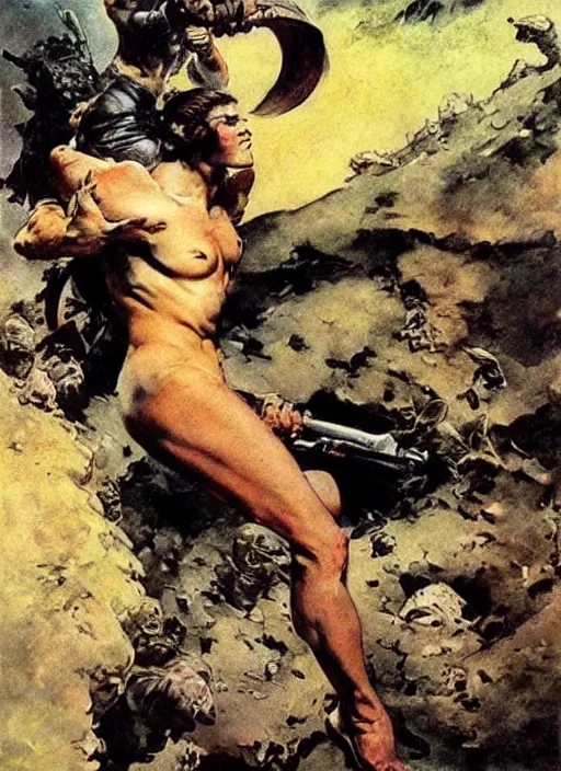 Prompt: by frazetta, highly detailed