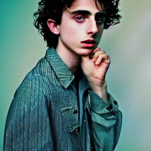 Image similar to timothee chalamet photographed by neil krug