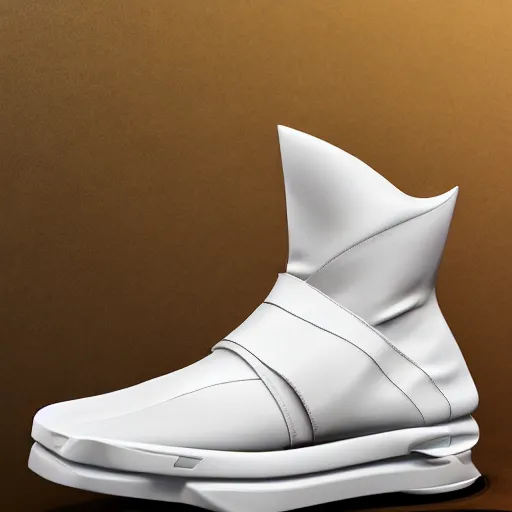 Image similar to futuristic balenciaga and vetements sneakers by maison margiela fusion ultra rendered extreme realism and detail, 8 k, highly detailed, realistic, completely framed, pbr, surreal, hyper realistic, colorful, direct lighting, 3 5 mm photo, photorealistic, sharp focus,