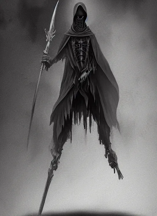 Image similar to The Grim Reaper, digital art, trending on artstation