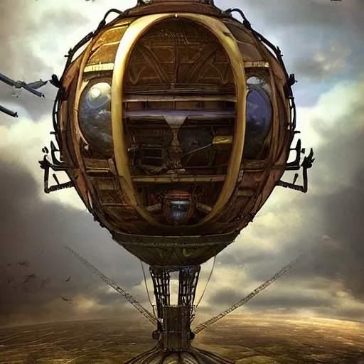 Prompt: enormous flying fortress!! in a gigantic faberge egg, sky!!!, steampunk, aetherpunk, fantasy art, unreal engine,