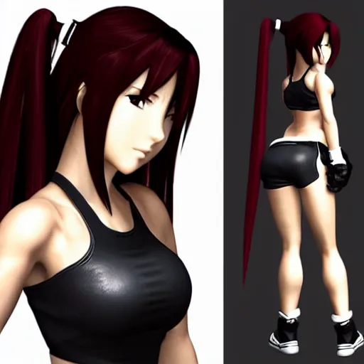 Prompt: head and body of tifa lockhart from final fantasy vii, highly detailed, anime style