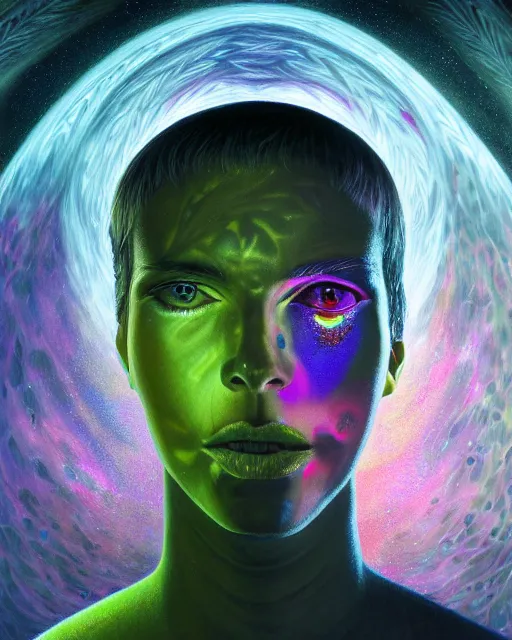 Prompt: portrait ultra dimensional reven darkholme mystique entity, accidentally tripping on dmt and acid, psychedelic experience, overwhelming psychosis of self realization and burning awakening, ultra high definition, unreal engine 5, hyperrealism, masterpiece composition, by casey weldon, barclay shaw 8 k photorealistic