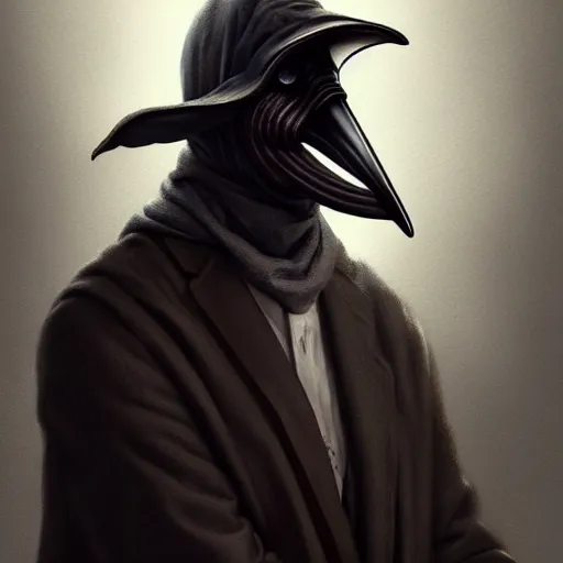 Prompt: portrait of a modern plague doctor,hyperdetailed,hyperrealistic,photorealistic,art by trevor henderson,greg rutkowski,artstation,deviantart,professional lighting,western comic style,sharp lineart,eerie