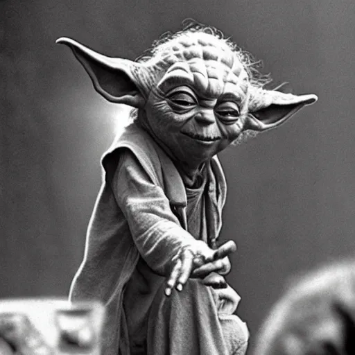 Image similar to yoda performing at woodstock