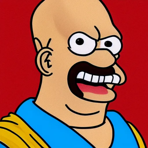 Image similar to portrait painting of homer simpson, art by akira toriyama, 4 k, dragon ball artstyle, cel shaded, highly detailed, epic lighting