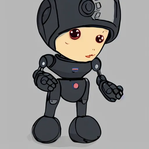 Prompt: a small cute human-like robot, futuristic, sci-fi, digital Art
